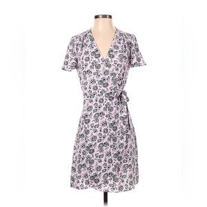 Jcrew pink floral wrap dress